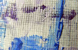 Abstract miniature painting on canvas