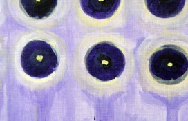 Purple yellow and blue acrylic painting
