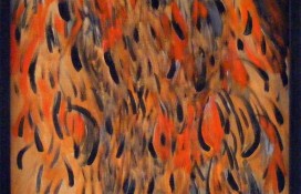 Original Abstract Art in Orange, Black and Grey in Acrylics