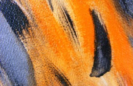 Orange and Black Acrylic Painting