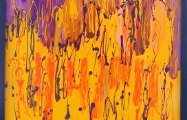 Purple, Yellow, Orange Abstract Art
